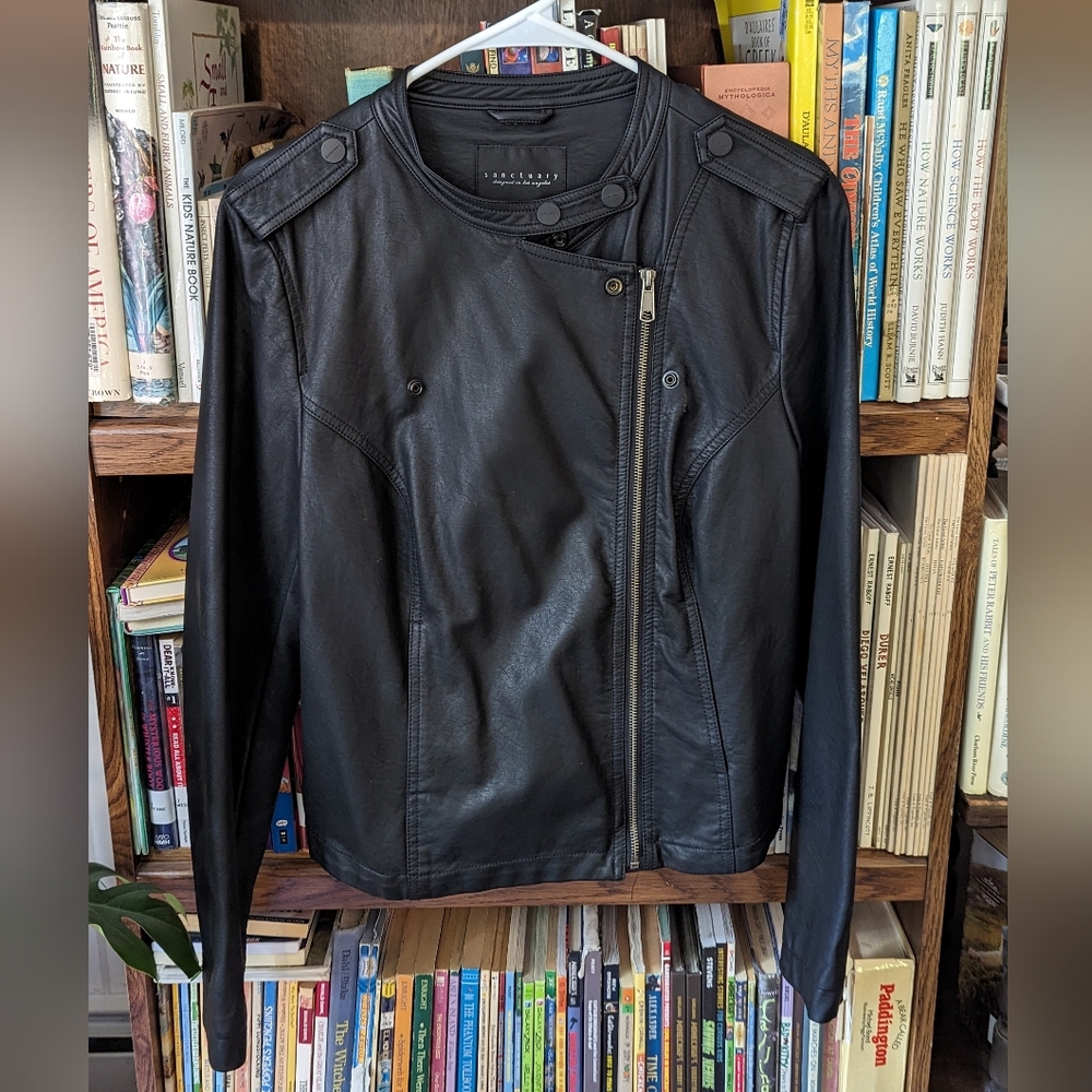 Sanctuary Vegan Leather Moto Jacket, Women's Medium